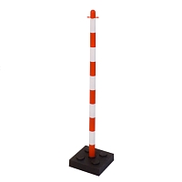 Plastový sloupek se stabilní čtvercovou základnou, bílá / červená, výška 90 cm